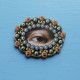 Wooden buttons "Blue beaded eye "
