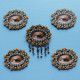 Wooden buttons "Blue beaded eye "