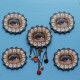 Wooden buttons "Blue beaded eye "