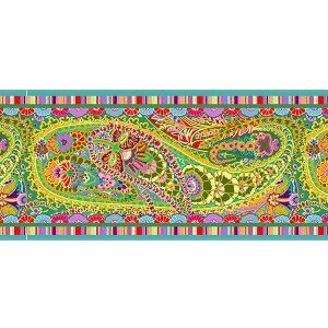 Bordure velours Kaffe Fassett Paisley Jungle bobine de 8m