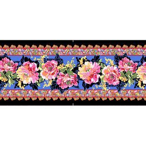 Bordure velours Philip Jacob Peony and Leaves bobine de 8m