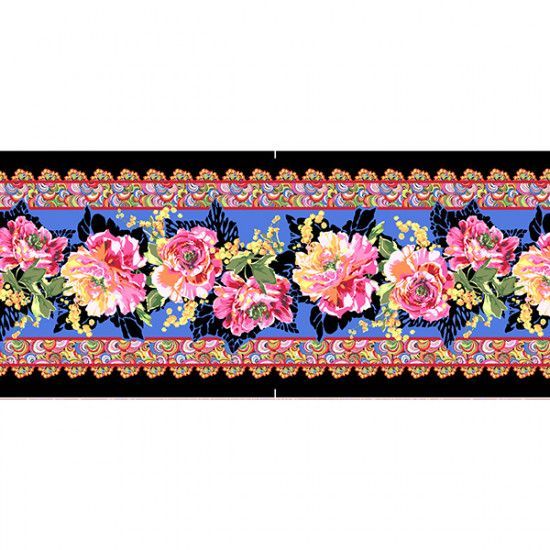 Bordure velours Philip Jacob Peony and Leaves bobine de 8m