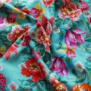 Voile de coton Voltige Turquoise