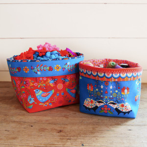 Kit 2 corbeilles velours Folk
