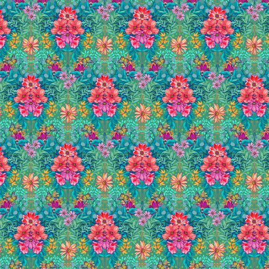 Coton Bio Mini Bouquets Cosmos Vert Turquoise