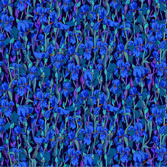 Organic Cotton Iris Field Blue