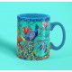 Mug paons orange et paons bleu