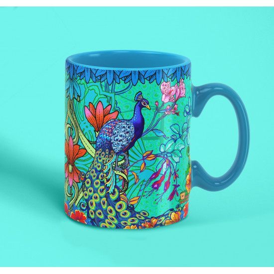Mug blue Peacock