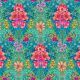 Velours Bouquet Cosmos Vert - rouleau 5m
