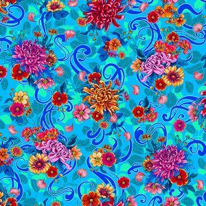 Velours Belle Epoque Bleu - rouleau 5m