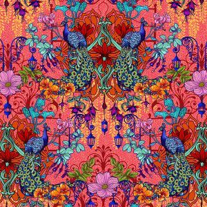 Velvet Peacock Garden Pink -5m roll
