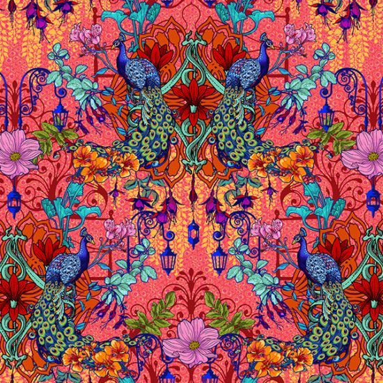 Velvet Peacock Garden Pink -5m roll
