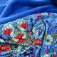 Velours souple Jardin des Paons bleu