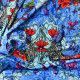 Velours souple Jardin des Paons bleu