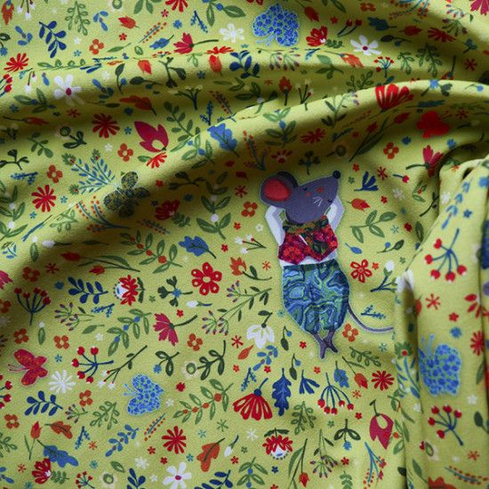 Velours souple Souriceaux vert