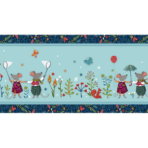 Mouse velvet border blue19 cm