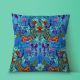 Velours Jardin des Paons Bleu