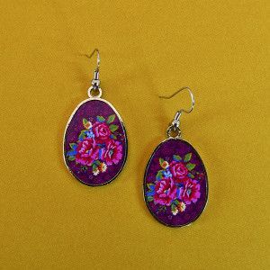 Boucles d'oreilles Bouquet grenat