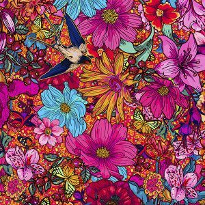 Cotton Voile: Giant Mambo orange