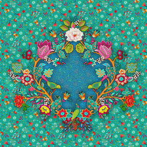 Coton Bio Médaillon PERNILLA turquoise