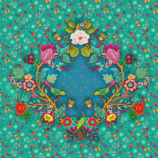 Coton Bio Médaillon PERNILLA turquoise