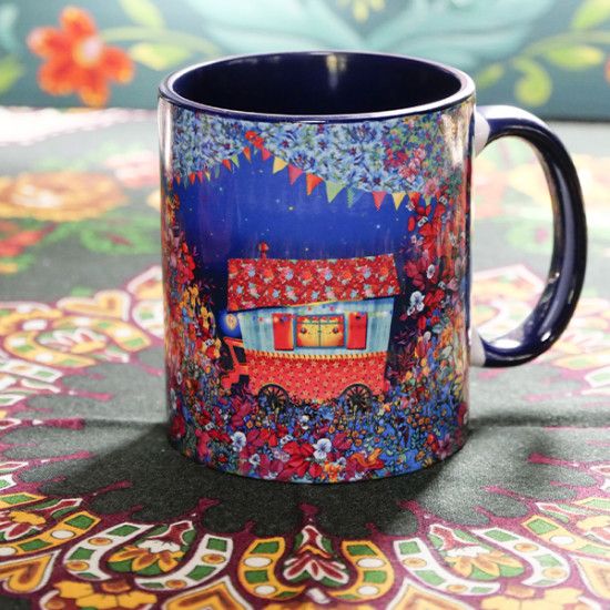 Night-time gipsy caravan Mug