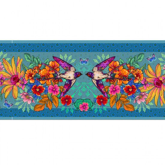 Velvet border Hirondelle blue