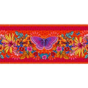 Bordure velours Papillon orange