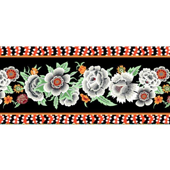 Bordure velours Kaffe Fassett Black & White