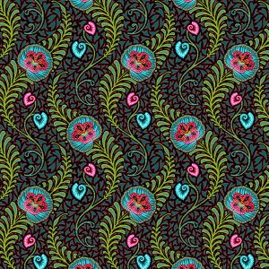 Cotton Small dark Orchidées 