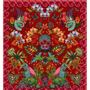 Panneau velours Insectopia Ocre rouge