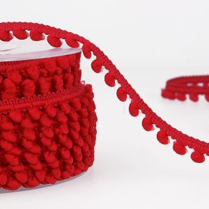 pompom braids 6mm red