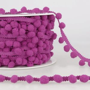 Galon pompons 10mm violet