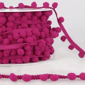 pompom braids 10mm fuschia