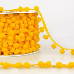 Galon pompons 10mm jaune